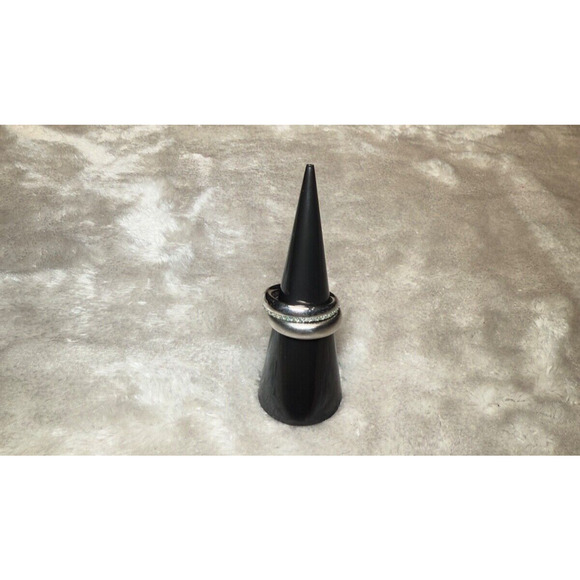 Kendra Scott Collette Rhodium Plated Silver CZ Stacking Ring Set Size 6 - Picture 1 of 5